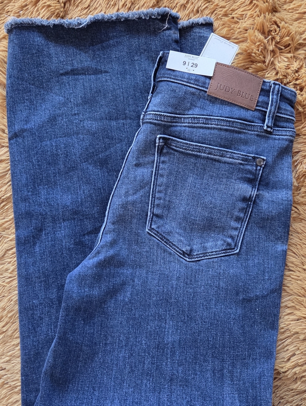 Judy Blue Lux Wide Leg Mid Rise Dark Blue Jeans - Picture 2 of 7